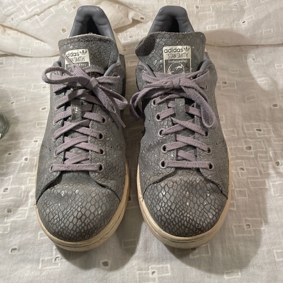 Adidas Stan Smith Gray Snake Skin Women's Lace Up Sneakers Sz 9 - Picture 1 of 7